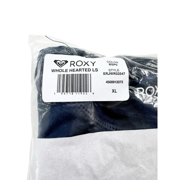 Roxy Whole Hearted Long Sleeve UPF 50 Swim Rashguard Navy Blue Size XL NWT - Picture 11 of 12
